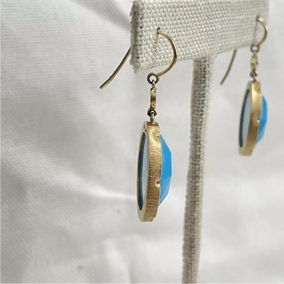Irene Neuwirth Large Turquoise And Diamond Drop Earrings In 18k Gold - Picture 12 of 16